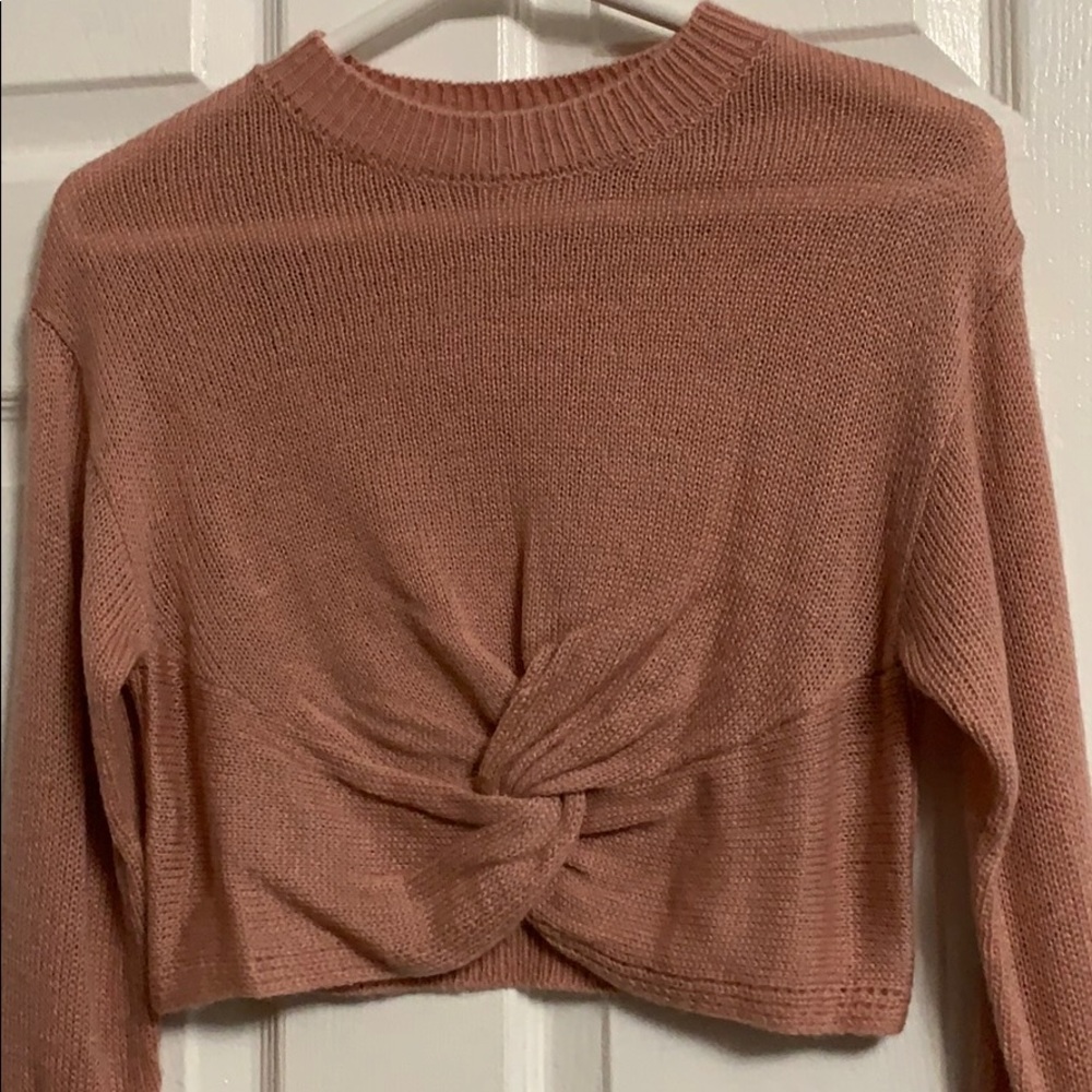 Pink cropped sweater